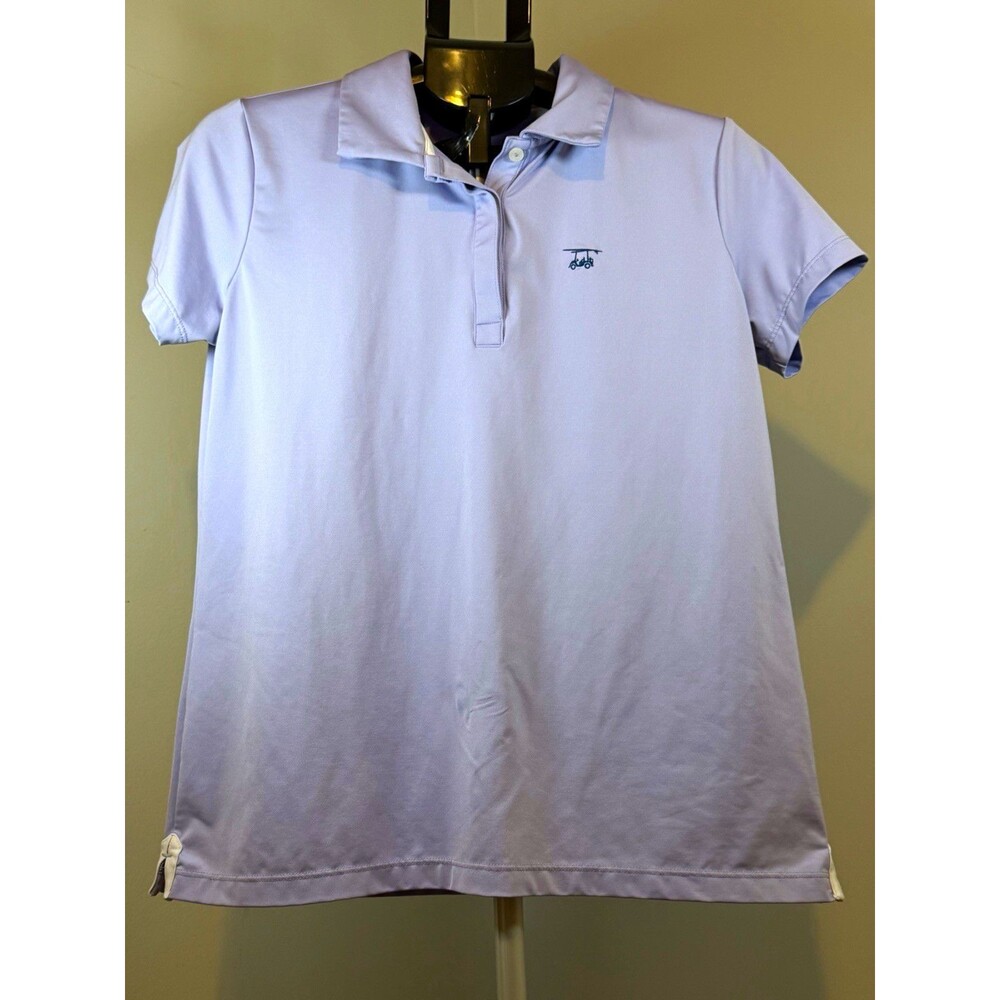 Bald Head Blues Women’s M Light Blue Stretch Polo Shirt Golf Cart Logo